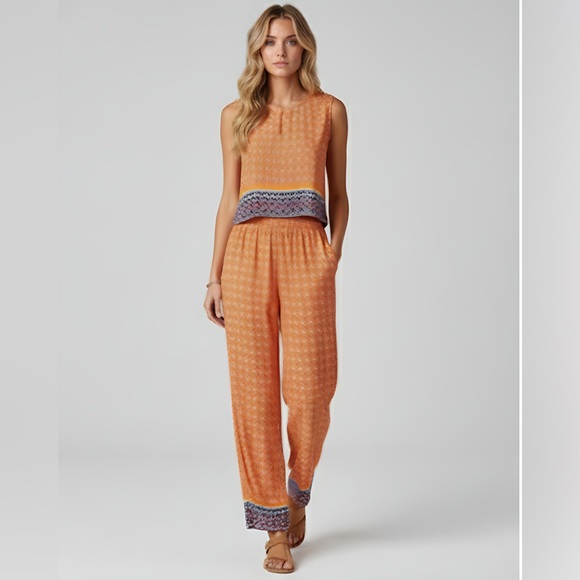 Boho Tribal Print Tank Top & Pants - Picture 1 of 8